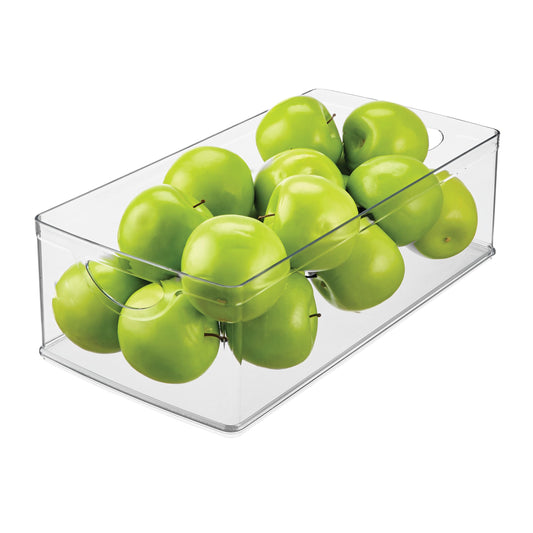 iDesign Stackable Clear Plastic Extra Long Storage Bin, 4-Pack