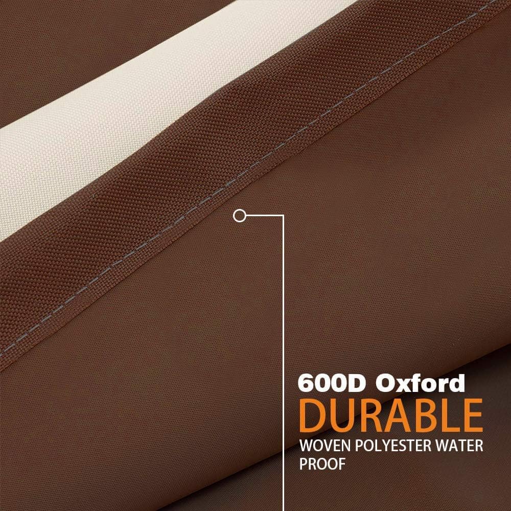 Vailge Rectangular Coffee Table Cover - Heavy Duty Waterproof Protection for Outdoor Furniture | Fits Large Tables (Beige & Brown)