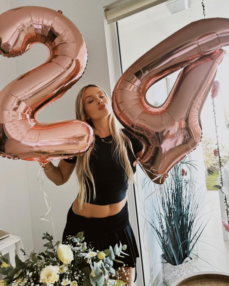 Rose Gold Number 14 Balloon 40 inch, 14 Number Balloons, 14th Birthday Decorations for Girls Boys, 14 Year Old Rose Gold Party Supplies