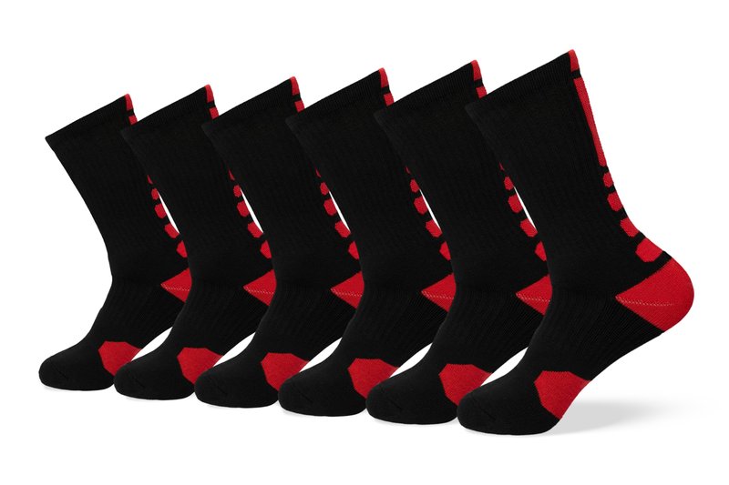 VNG Cushioned Athletic Crew Socks for Men Sizes 9-12, Light Compression Secure Fit Moisture-Wicking Sports Performance, 85% Cotton