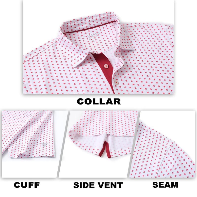 M MAELREG Polo Shirts for Men Quick Dry Fit Short Sleeve Performance Moisture Wicking Print Men’s Golf Shirts