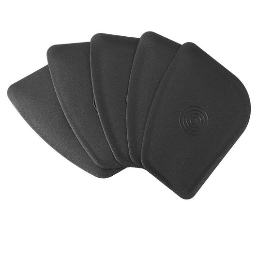 salbsever Pan Scraper Tool 5 Pack Plastic Pot Scraper Dish Scrapers for Cast Iron Food Scrapers Tool Non-Scratch Plastic Bowl Scraperes for Cleaning Grease Burnt Food （Black Thickness 0.078 inches