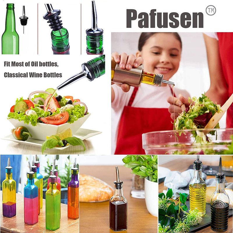 Pafusen 12 Pack Liquor Bottle Pourers, Liquor Pour Spout for Liquor Bottles, Stainless Steel Olive oil Dispenser Spout, Alcohol Pourer Spouts Dust Caps Covers, Gold