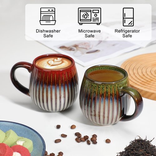CosyCorner Ceramic Coffee Mug, 17 oz Large Coffee Cups for Home and Office, Ceramic Cup for Coffee & Tea（A）