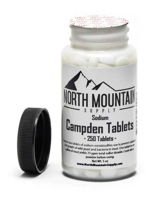 North Mountain Supply Campden Tablets (Sodium Metabisulfite) - 250 Tablets - 5 Ounce Jar