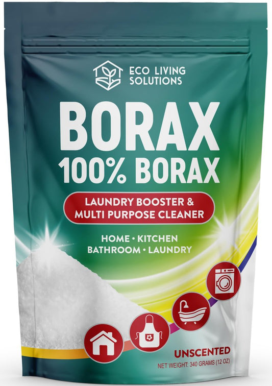 Eco Living Solutions - Borax Powder | Laundry Detergent Powder | Laundry Booster | Great Washing Machine Cleaner | Multi-Purpose Household Cleaner (12 oz)