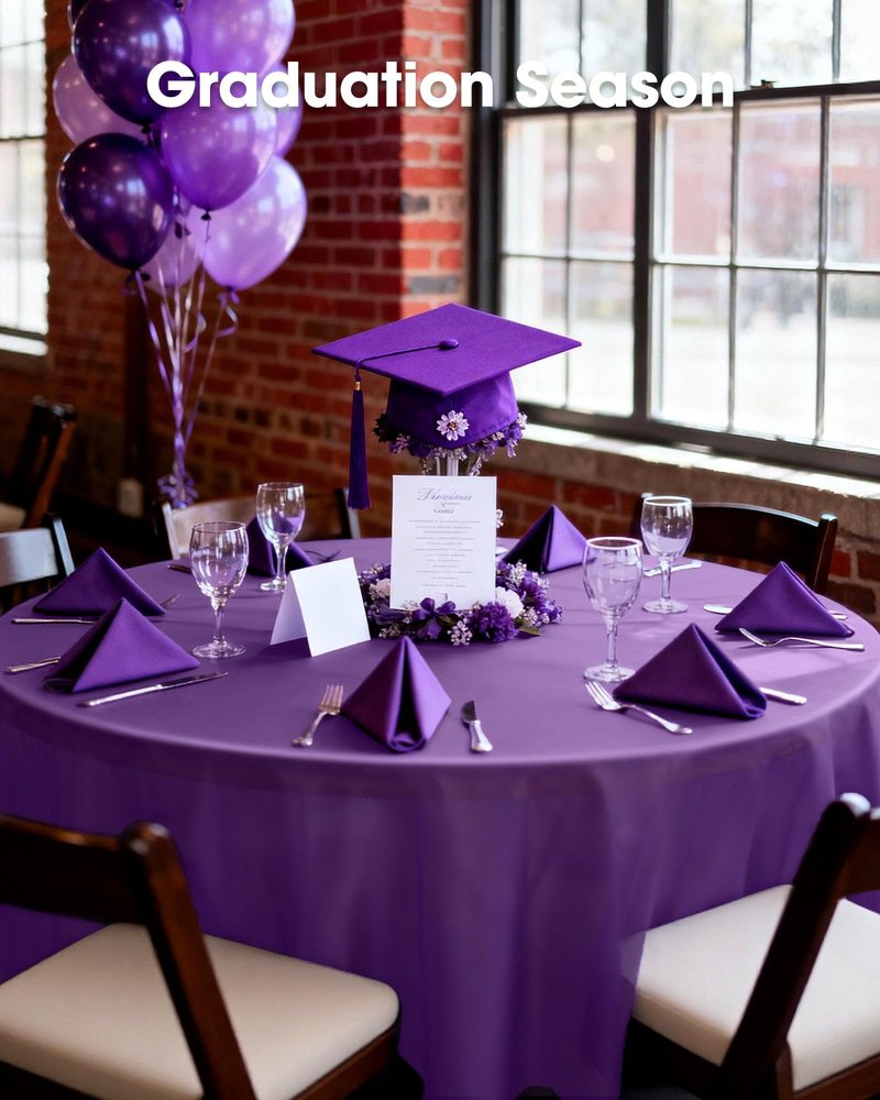 Pureegg Plastic Table Cloth Disposable 10 Pack, 84'' Round Table Cloths, Halloween Party Decorations, Summerween Decor, Halloween Tablecloths, Round, Plastic Cover, Leakproof & Sturdy, Purple