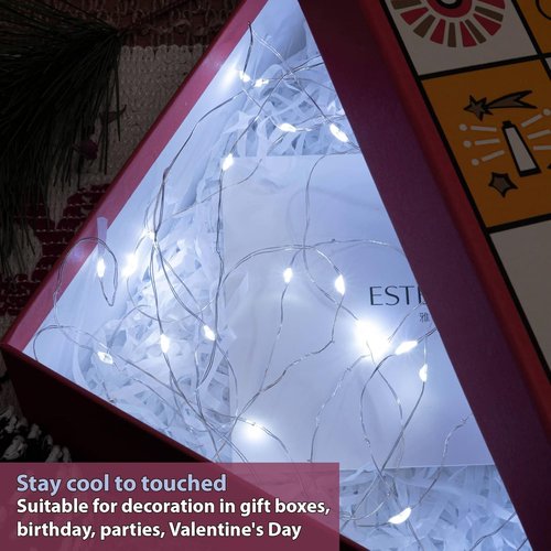 HXWEIYE Fairy Lights - 12 Pack Battery Operated 7ft Mini Twinkle String Lights for DIY Decor | White