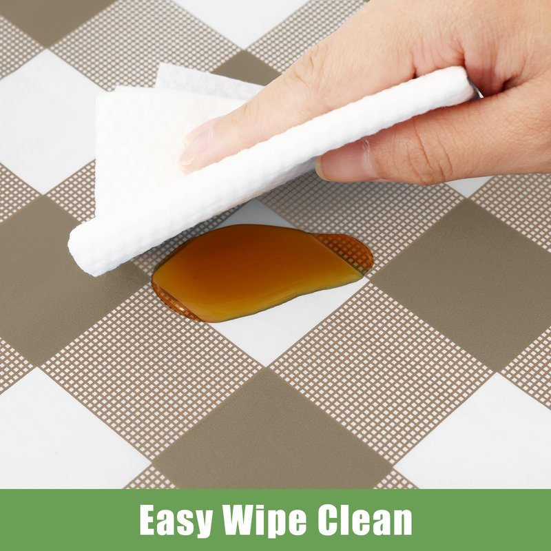Smiry 3 Pack Khaki Gingham Disposable Tablecloths - 54" x 108" Heavy Duty Plastic Table Cloth, Waterproof Buffalo Plaid Table Covers for Picnic, Banquets, Outdoor Parties