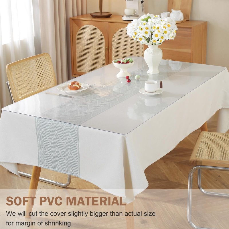 LovePads Frosted Desk Mat 30 x 72 Inch, 1.5mm Thick Frosted Table Protector, Waterproof Plastic Table Cover Protector, PVC Desk Protector Mat, Vinyl Desk Cover for Desktop, Coffee & Dining Table