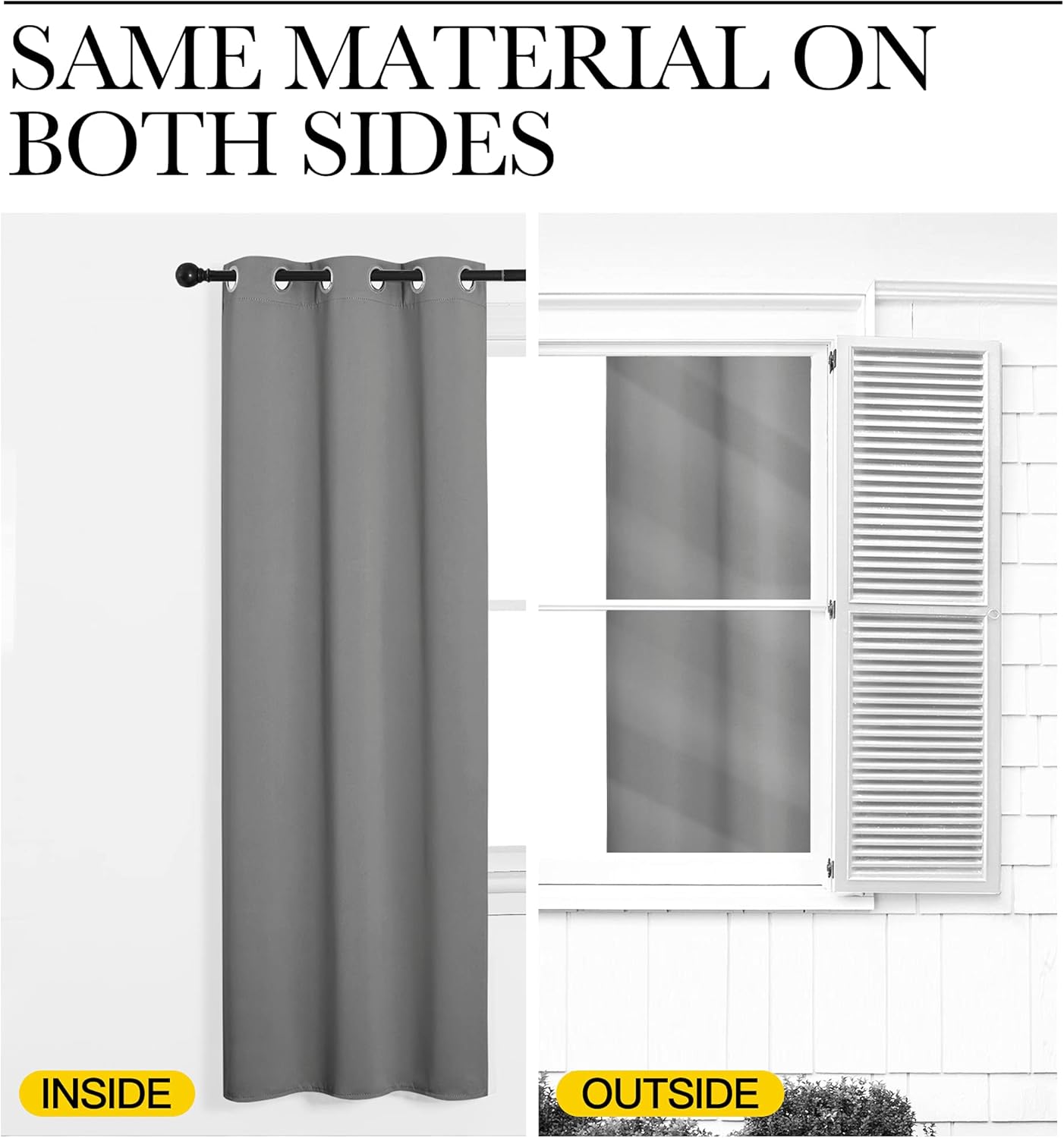 NICETOWN Silver Grey Thermal Insulated Blackout Curtains - Kids Window Drapes for Nursery (2 Panels, W42 x L48-Inch)