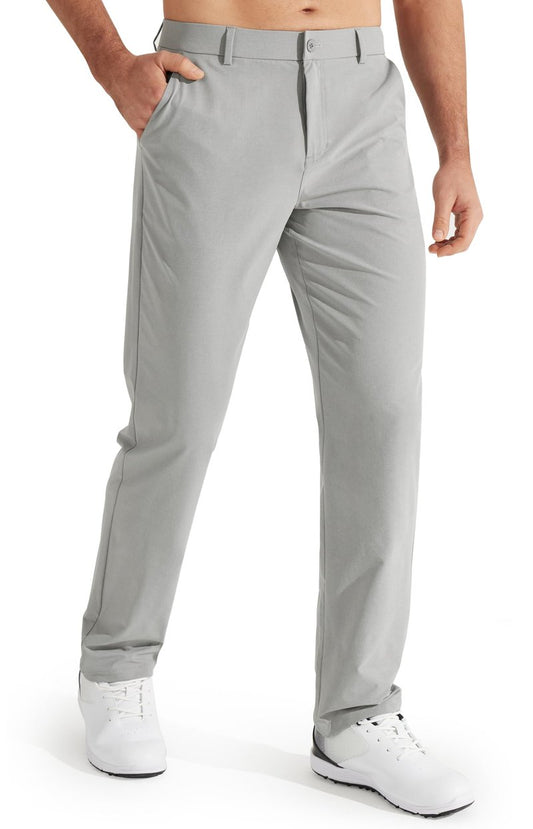 Libin Mens Golf Pants Stretch Work Dress Pants 32" Quick Dry Lightweight Business Casual Slacks for Men Travel Vocation Water Resistant, Neutral Grey, 38W x 32L