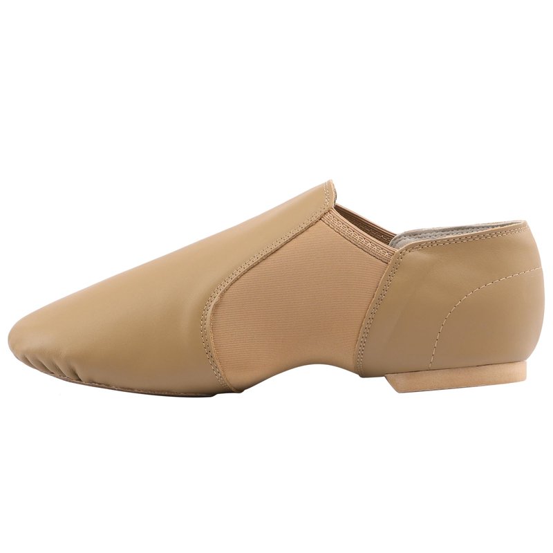 Linodes (Tent Leather Upper Jazz Shoe Slip-on for Women and Men's Dance Shoes Brown 13M