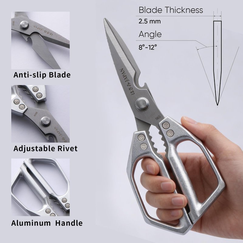 Kitchen Scissors Set 2PCS, Kitchen Shears Heavy Duty Poultry Shear Japan Meat Scissor for Food All Purpose Seafood Meat Cutting Cooking Shears, Chicken Scissors Gifts for Men Women