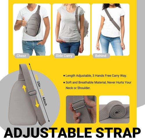 Crossbody Bags for Women, Sling Bag for Men, Small Hiking Backpack Anti Theft Lightweight for Outdoors Travel (M, Khaki)
