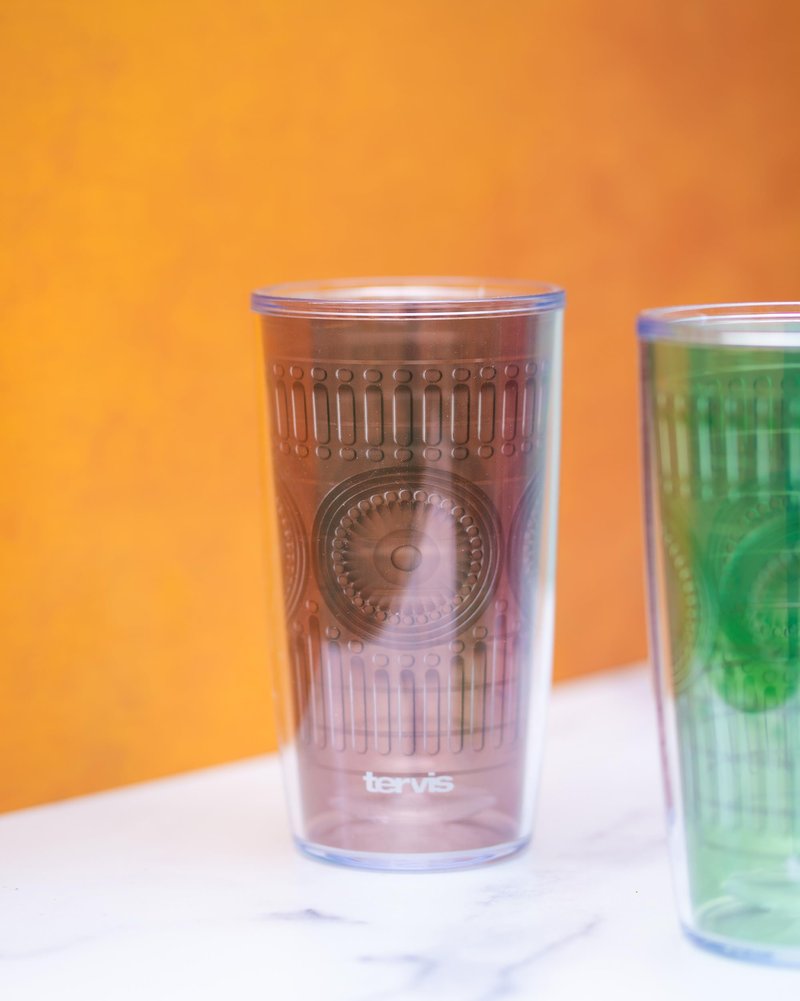 Tervis Romantic Embossed Hobnail Collection Made in USA Double Walled Insulated Tumbler Travel Cup Keeps Drinks Cold & Hot, 16oz, River Rock