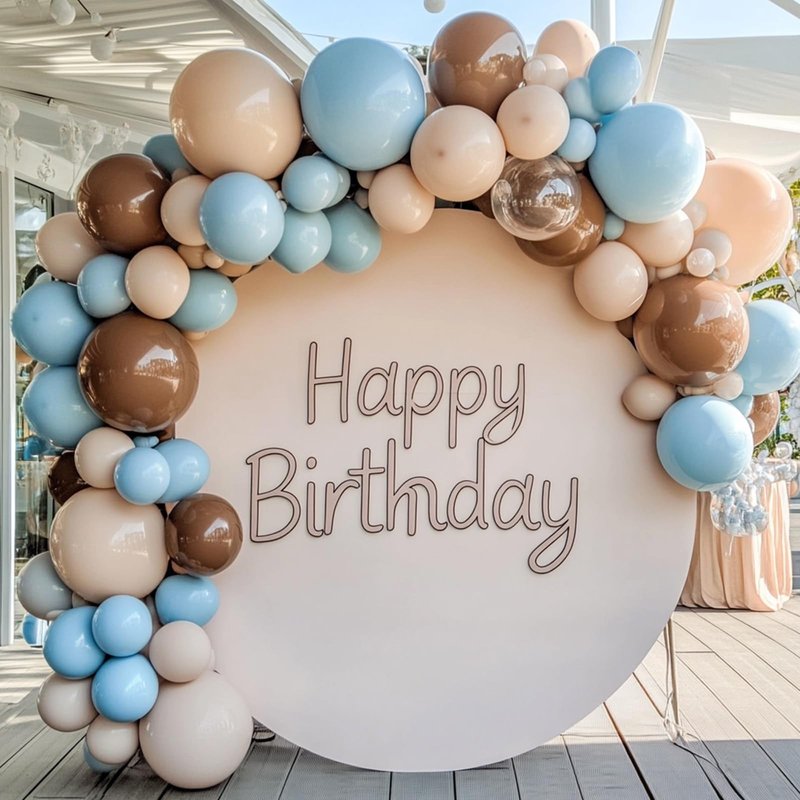 RUBFAC Brown Balloons, 129pcs Different Sizes 18 12 10 5 Inches for Garland Arch Kit, Premium Boho Coffee Brown Latex Balloon for Birthday Party Graduation Wedding Anniversary Baby Shower Decoration