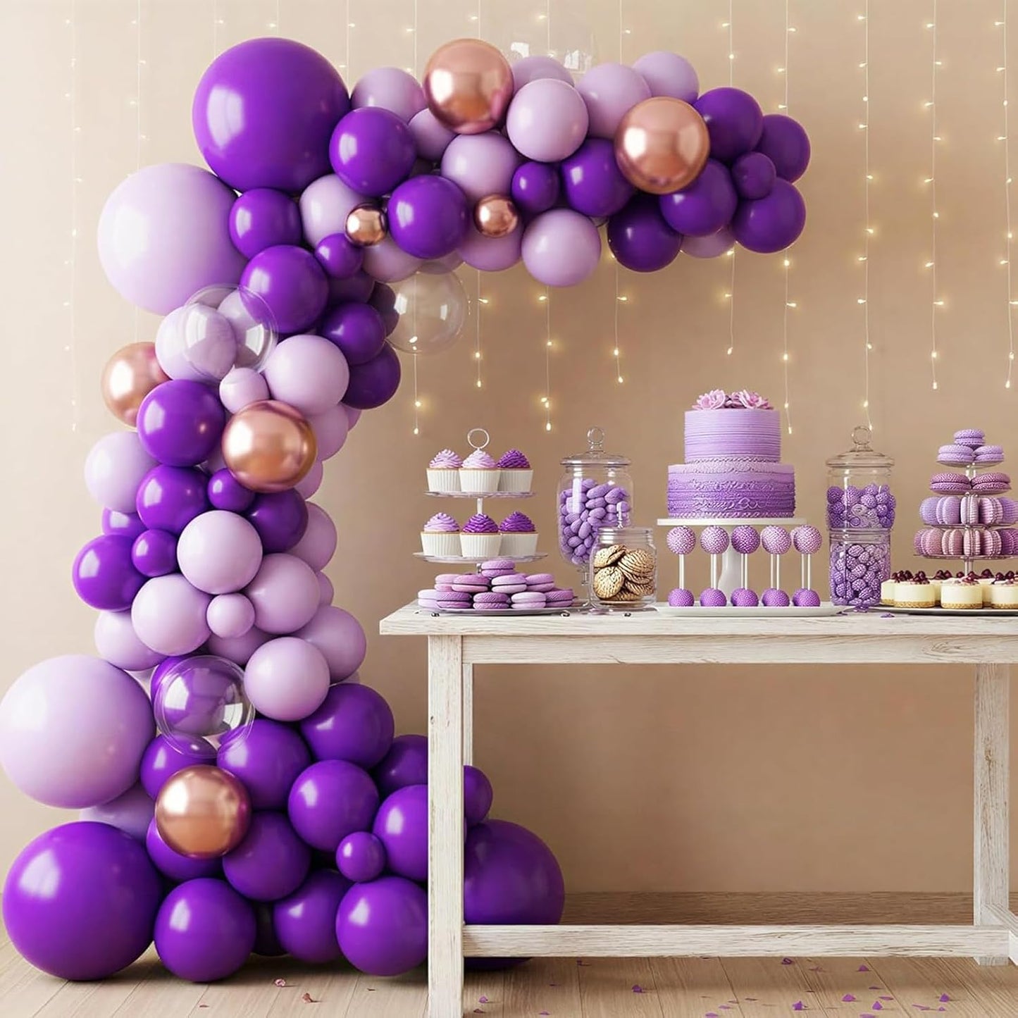 RUBFAC Dark Purple Balloon Set - 154 Pcs in Various Sizes for Parties & Celebrations | Arch Kit & Garland
