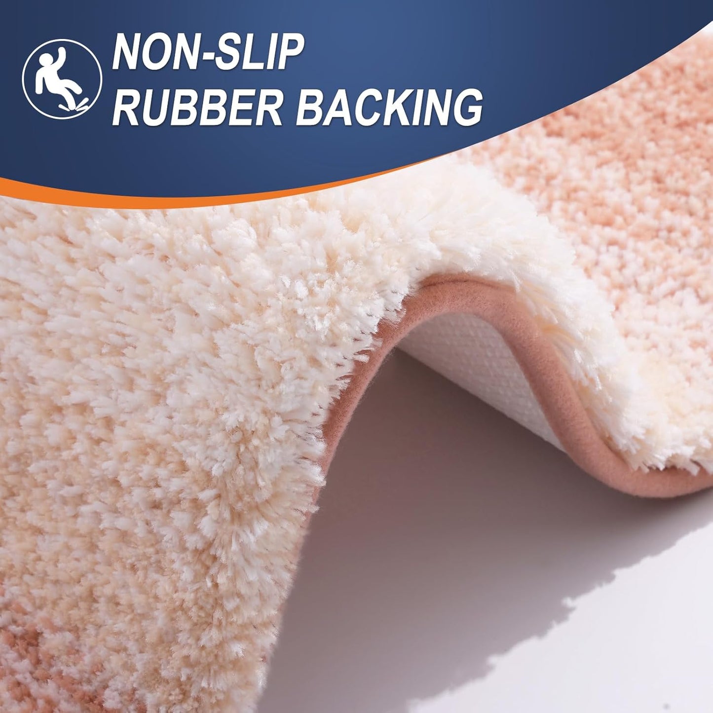 OLANLY Bathroom Rugs - Extra Soft Microfiber Mat with Rubber Backing | Quick Dry, Machine Washable - 36x24, Peach