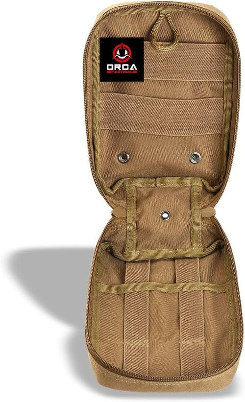 Heavy Duty Orca Tactical First Aid Molle Pouch - Empty IFAK Medical Organizer for EMTs, Military, Camping & Hiking