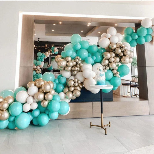 Voircoloria 130pcs Teal Balloons Different Sizes 18" 12" 10" 5" Turquoise Blue Balloons for Boys Girls Baby Shower Wedding Anniversary Graduation Engagements Birthday Party Decorations