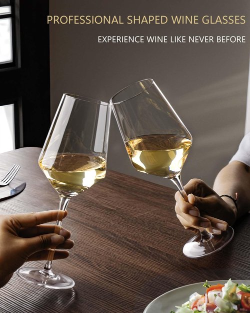 JBHO 17 oz Lead-Free Wine Glasses Set of 6, Hand Blown Durable Crystal Wine Glasses for Daily Use and Hosting Guests, Thin Rim for Serving Red and White Wine, Gift packing for any occasion