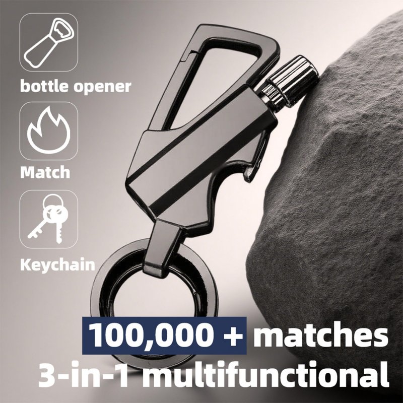 The Infinite Keychain Lighter, Ideal for Outdoor Lovers: Reusable, Multi Keychain, Bottle Opener. Waterproof, Portable—Great for Camping, Hiking, BBQ, Survival, Ligniting Adventures.No Kerosene(1Pc)