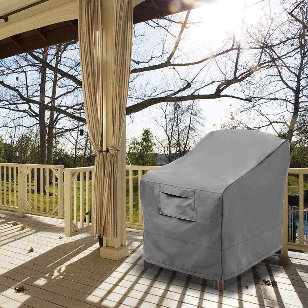 Vailge Patio Chair Covers - Heavy Duty Waterproof Lounge Deep Seat Cover | Medium Grey