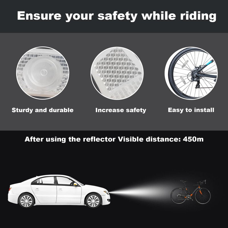 ZHLKHIOP Bike Wheel Reflectors, 8 PCS Bicycle Spoke Reflectors for Enhanced Night Visibility, 11.5 x 2.7 cm Universal Fit Reflectors for Bike Wheels