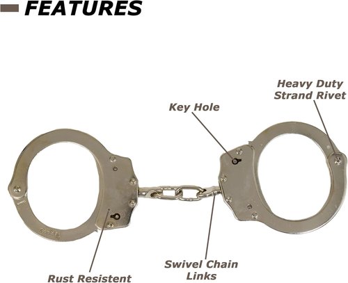 Heavy Duty Steel Handcuffs with 2 Keys - Professional Grade Tactical Restraints
