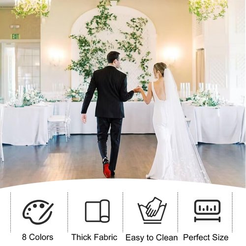 JALANCY 4 Pack Rectangle Tablecloth 60x102 Inch White Washable Polyester Table Cover for Wedding Dining Table Buffet Parties Banquet Decoration（White）
