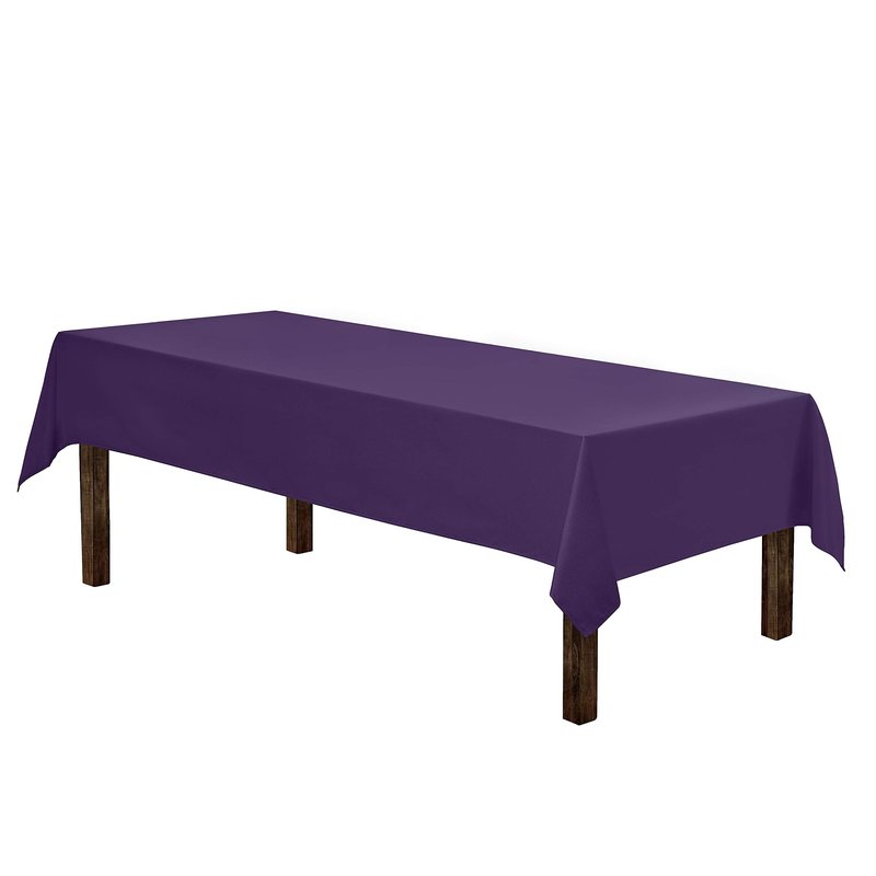 Gee Di Moda Rectangle Tablecloth - 60 x 126 Inch Purple Table Cloth for 8 Foot Rectangle Tables - Heavy Duty Washable Fabric - for Holiday Party, Dinner, Weddings, Baby Shower & Events