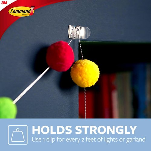 Command 17026CLR-ES Clear Decorating Clips - 20 Clips (2 Pack) for Easy Hanging Solutions