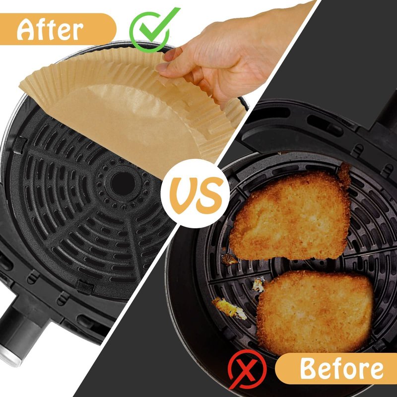 SIUDANGKA Mini Air Fryer Liners for 2qt Air Fryer, 100 Pcs Non-Stick Air Fryer Parchment Paper Pads Air Fryer Liners Compatible with Ninja AF080 Mini, COSORI 2.1, Instant Vortex 2-QT, CHEFMAN Small