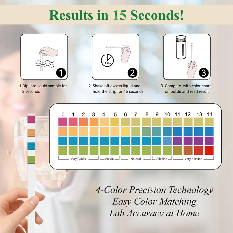 pH Test Strips 0-14, 150CT pH Testing Kit for Drinking Water, Pool Spa Aquarium Fish Tank Urine Saliva Food Beverage Kombucha Soil Hydroponics, Litmus Paper pH Tester Kit for Soap Making, Skincare