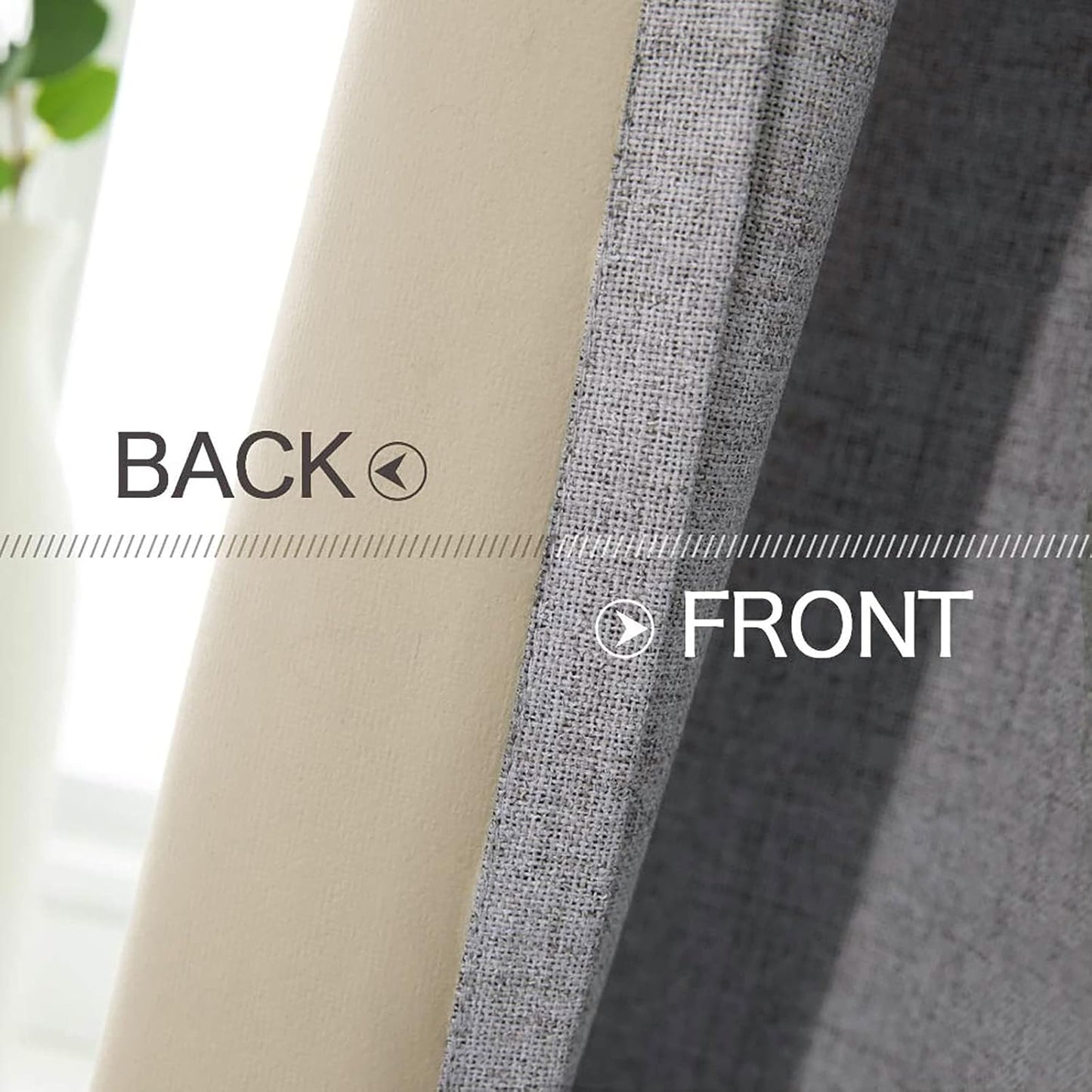 MIULEE Blackout Curtains - 100% Thermal Insulated Grey Linen Texture Drapes | 52x45 Inch (2 Panels)