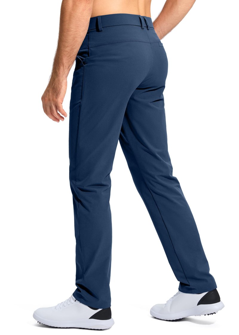 Pudolla Men's Golf Pants Mens Dress Slacks Pants Stretch Work Comfy Pants 34 Quick Dry Casual Trousers with Pockets(Navy 36Wx34L)