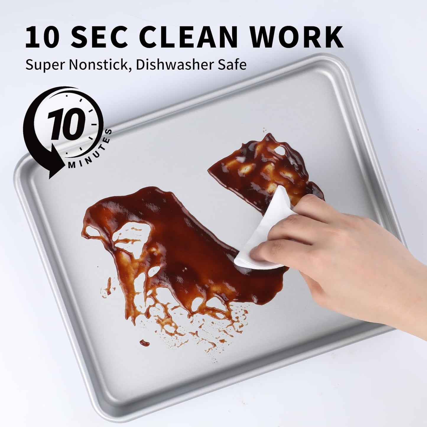 Skiennix Toaster Oven Pans - 2-Pack 11-Inch Nonstick Baking Trays | Heavy Duty & Dishwasher Safe