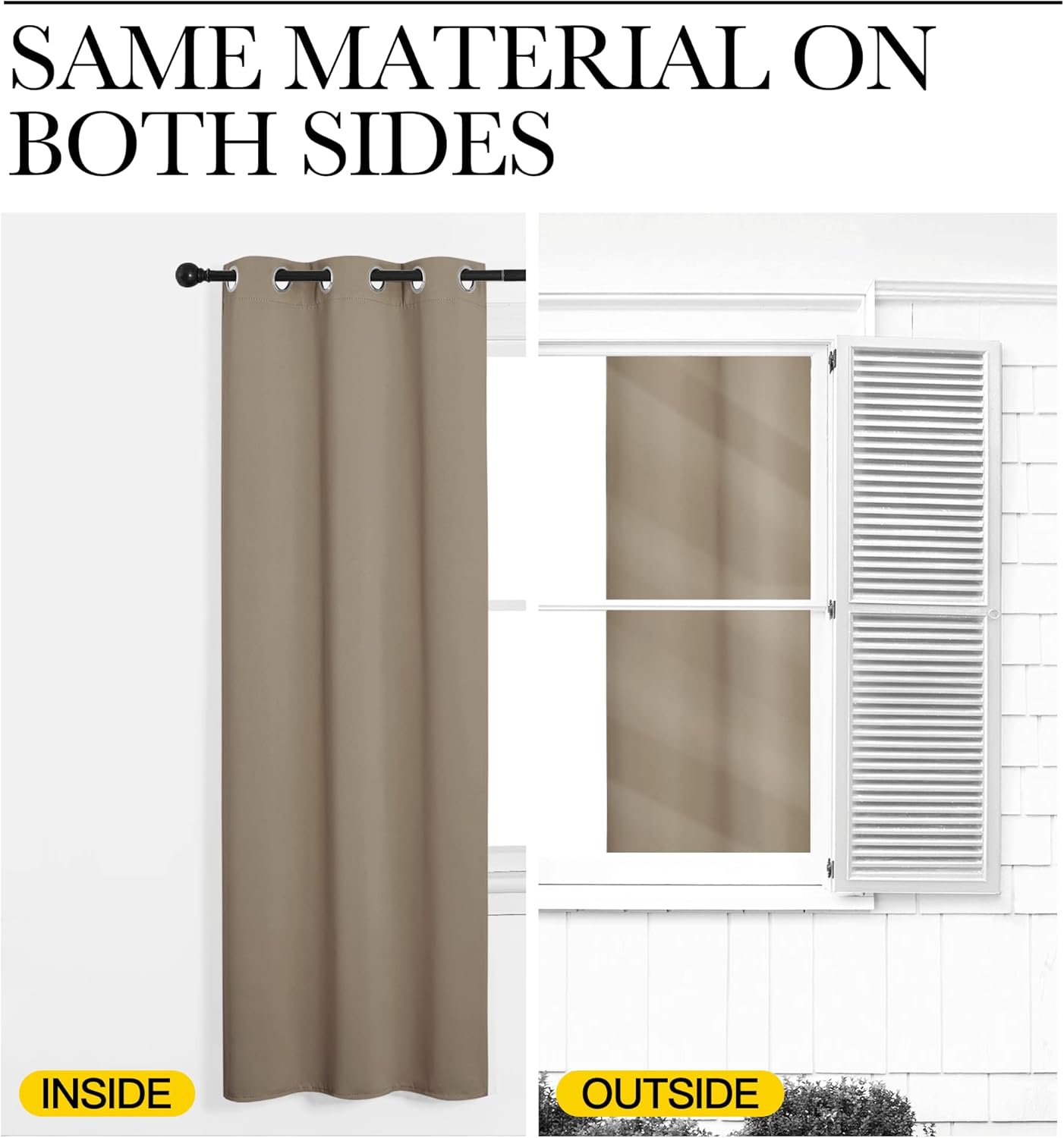 NICETOWN Blackout Curtains - Thermal Insulated Grommet Drapes for Office & Theater | Taupe, 84 Inches