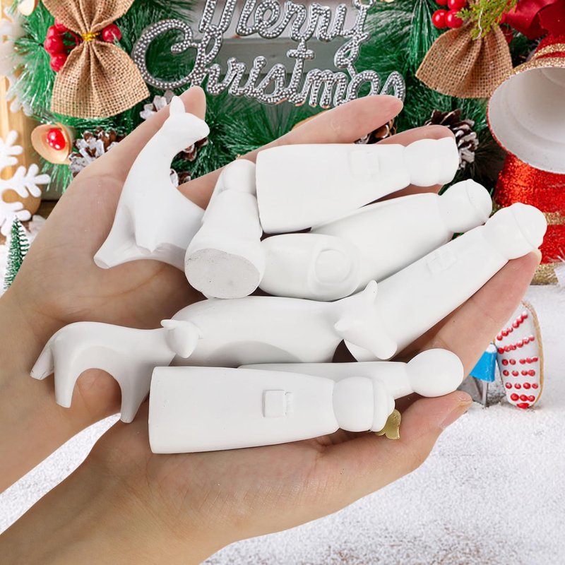 Juegoal Christmas Nativity Sets, Set of 11 White Mini Nativity Scene Resin Figurines, Xmas Holy Family Table Ornaments, Religious Holiday Collection Gifts, Baby Jesus Nativity Mantle Shelf Decor