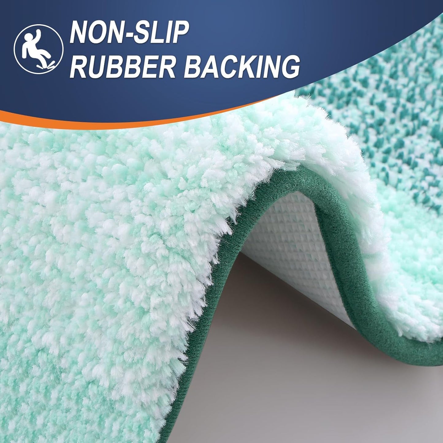 OLANLY Bathroom Runner Rug - Extra Soft Microfiber Mat with Rubber Backing | 59x24 Inches, Quick Dry, Blackish Green