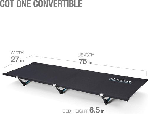 Helinox Cot One Portable Camping Cot - Lightweight, Compact & Collapsible, Regular Size, Black