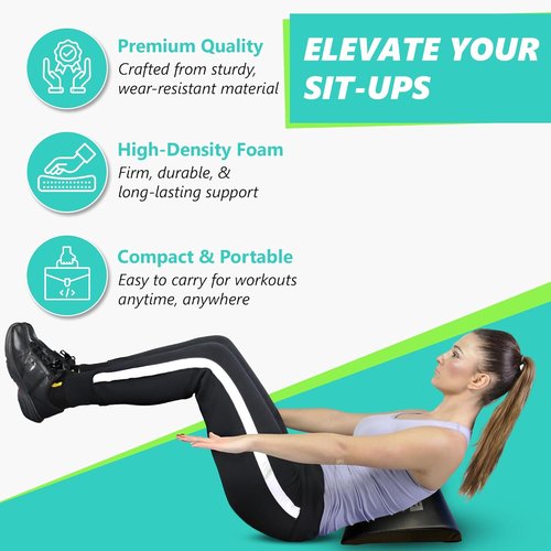 Ab Mat with Resistance Band - High Density Foam Core Trainer for Sit Ups & Crunches | Non-Slip Abs Workout Equipment for Home & Gym