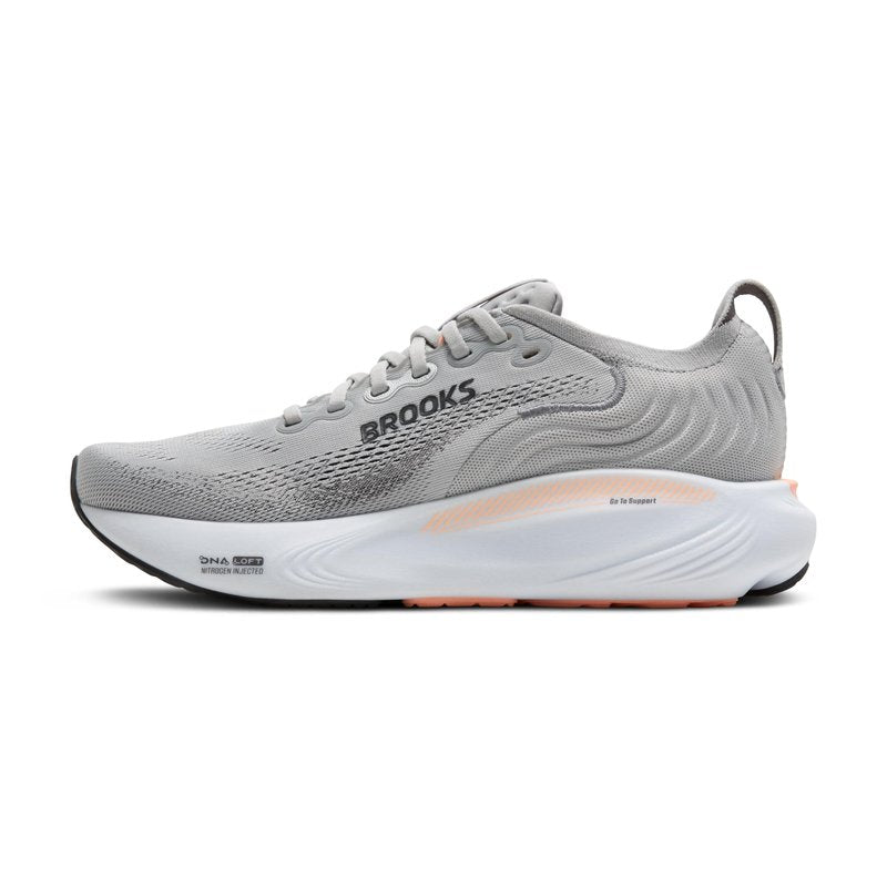 Brooks Women’s Adrenaline GTS 25 Supportive Running & Walking Shoe - Grey/Blackened Pearl/Coral - 13 Wide