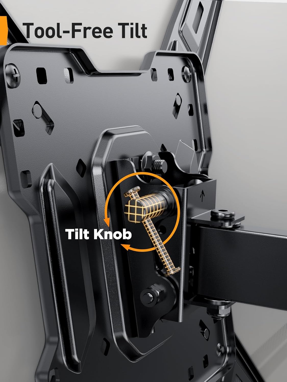Perlegear Full Motion TV Mount - Articulating Bracket for 26-65 Inch TVs | Tool-Free Tilt & Swivel, Max VESA 400x400mm