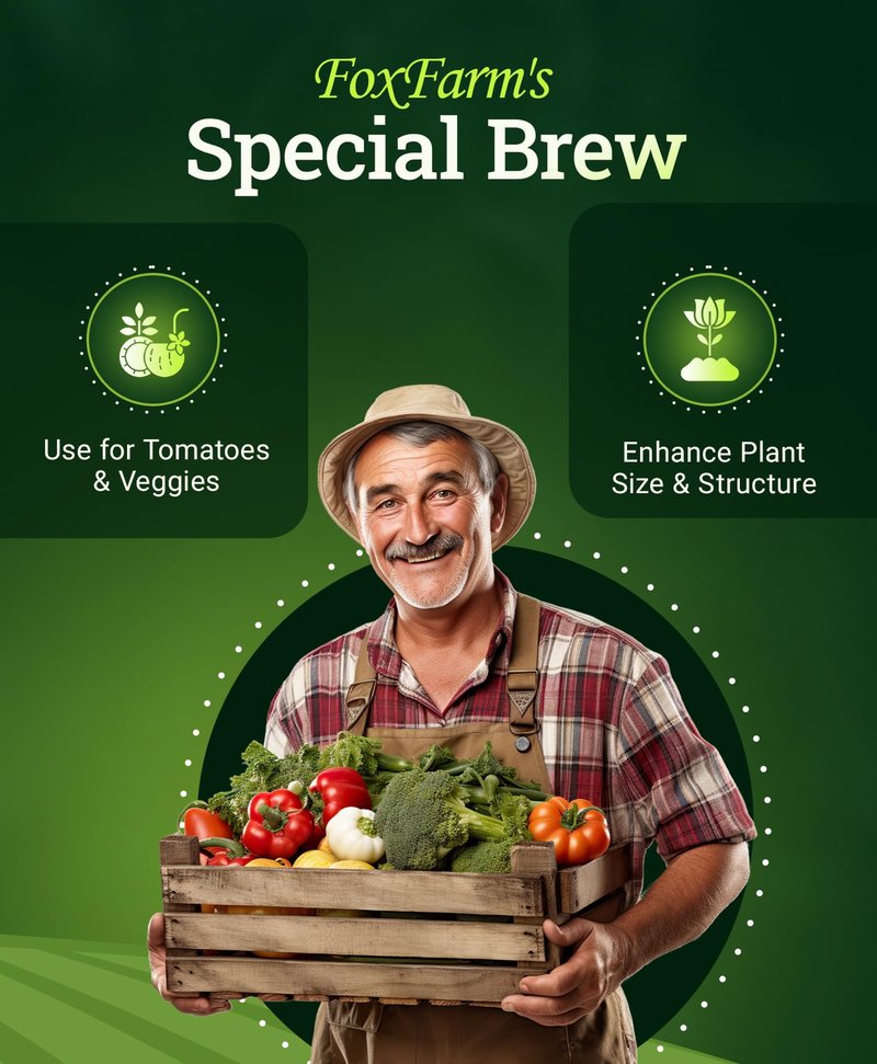 FoxFarm Grow Big Hydroponic Plant Food - 3-2-6 Liquid Plant Fertilizer for Lush Vegetative Growth in Hydroponic Systems - Liquid Concentrate with Earthworm Castings & Micronutrients - 1 Pint