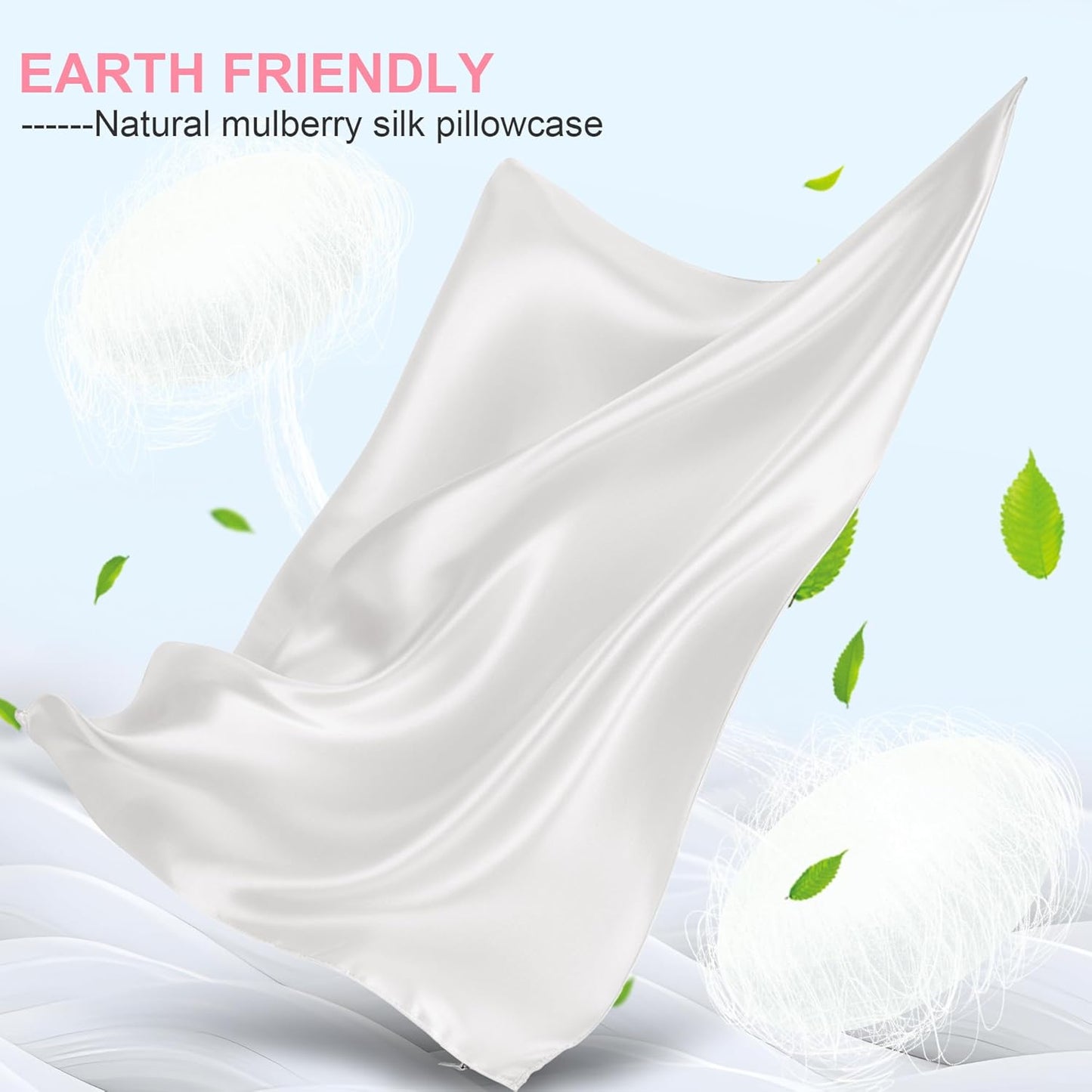 Skiennix Mulberry Silk Pillowcase - Queen Size, Hidden Zipper, Soft & Breathable for Hair & Skin | Ivory