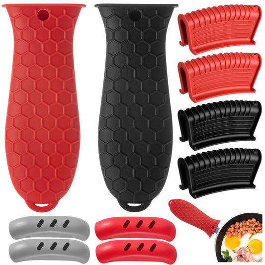 Cast Iron Handle Cover, 10 Packs Silicone Pot Holders, Cast Iron Handle Covers Heat Resistant, Non-Slip Pot Handle Covers, for Frying Cast Iron Skillet Metal Pan