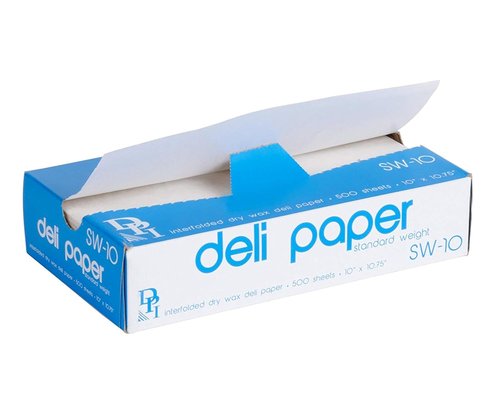 Durable Packaging Interfolded Deli Wrap Wax Paper - 10" x 10 3/4" Size for Freshness