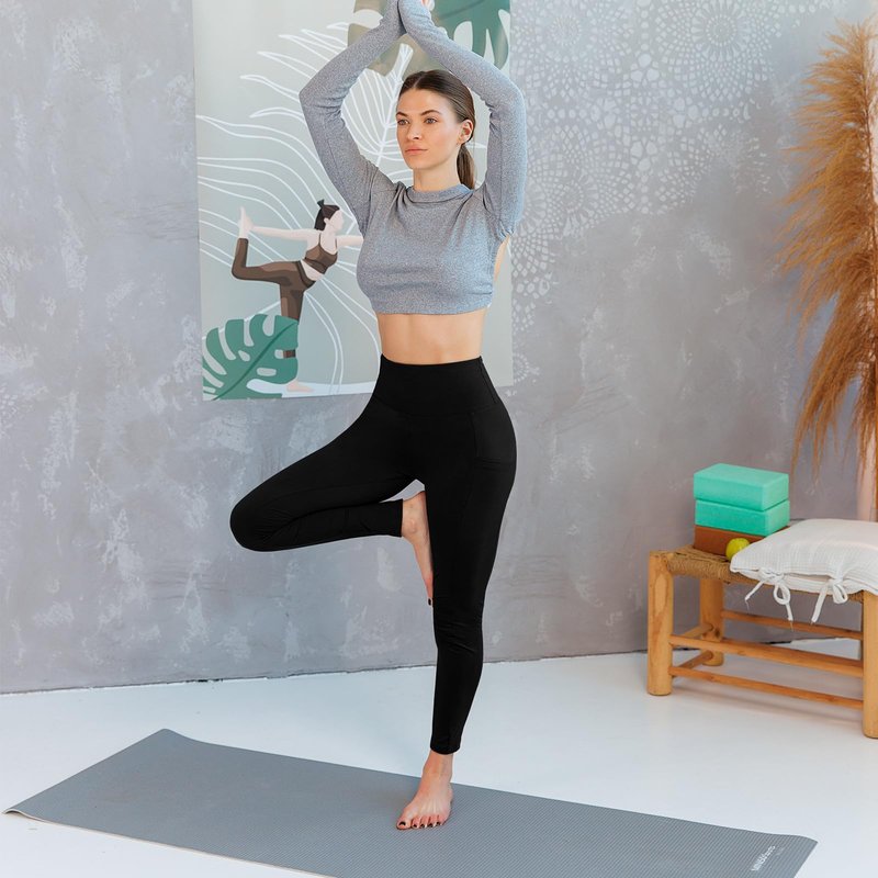 Leafigure 2 Pack Leggings with Pockets for Women, High Waisted Soft Leggings for Yoga Gym Black XXL